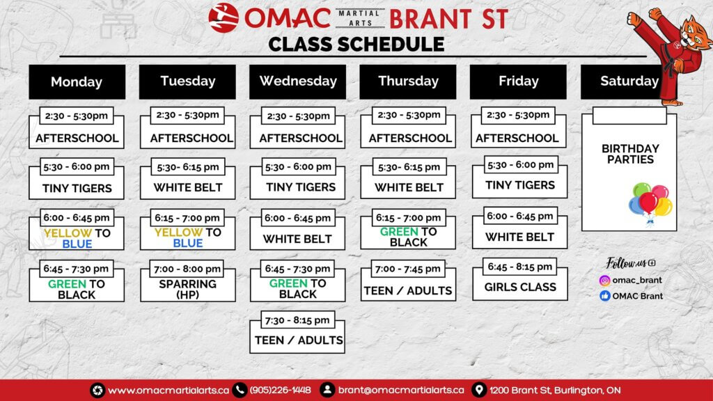 Brant St Schedule