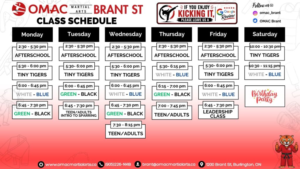October schedule Brant OMAC